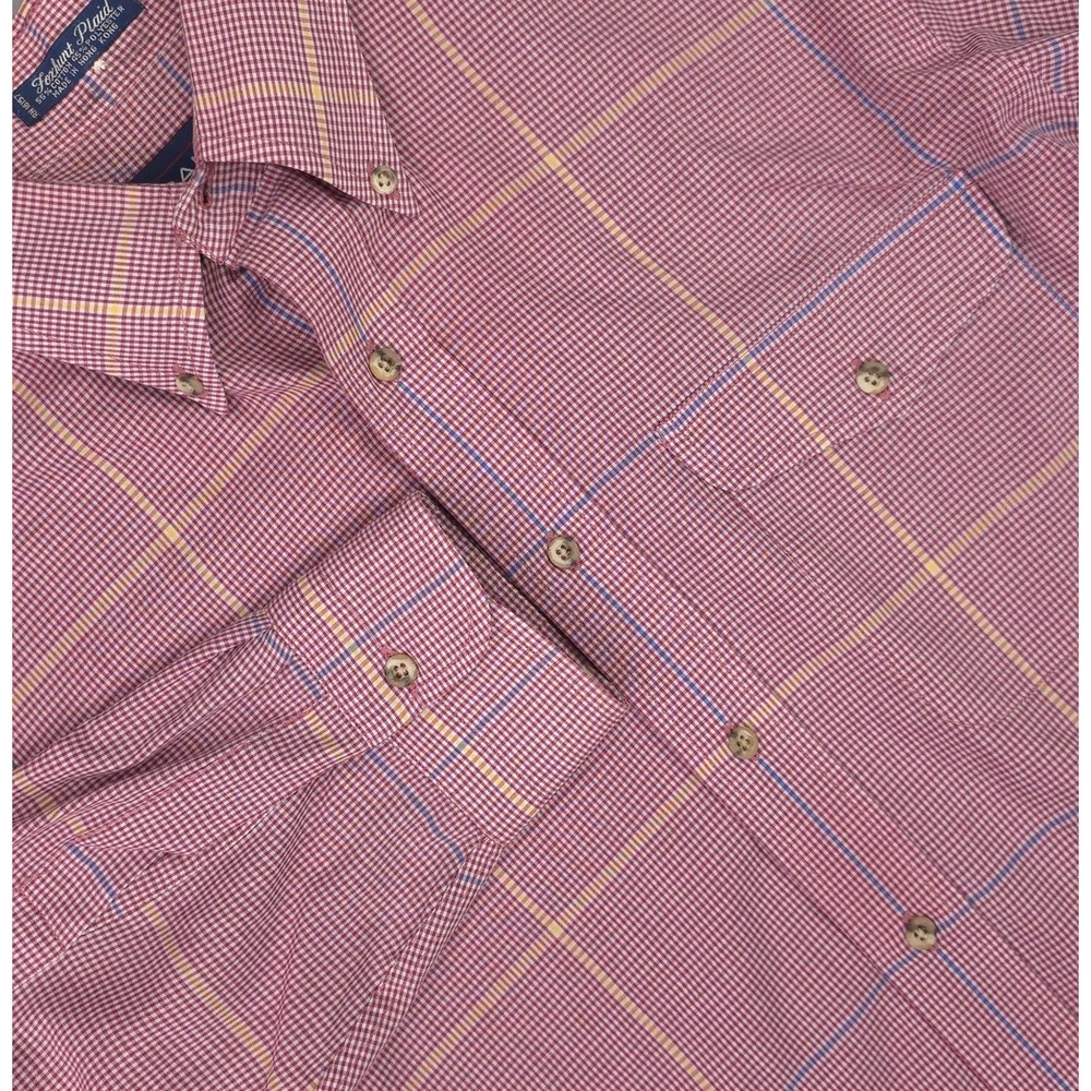 Vintage Gant Shirt Mens Large Red Foxhunt Plaid Button Down Hong Kong 80s